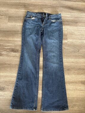 Banana Republic Women's Blue Flared Wide-Leg Jeans
